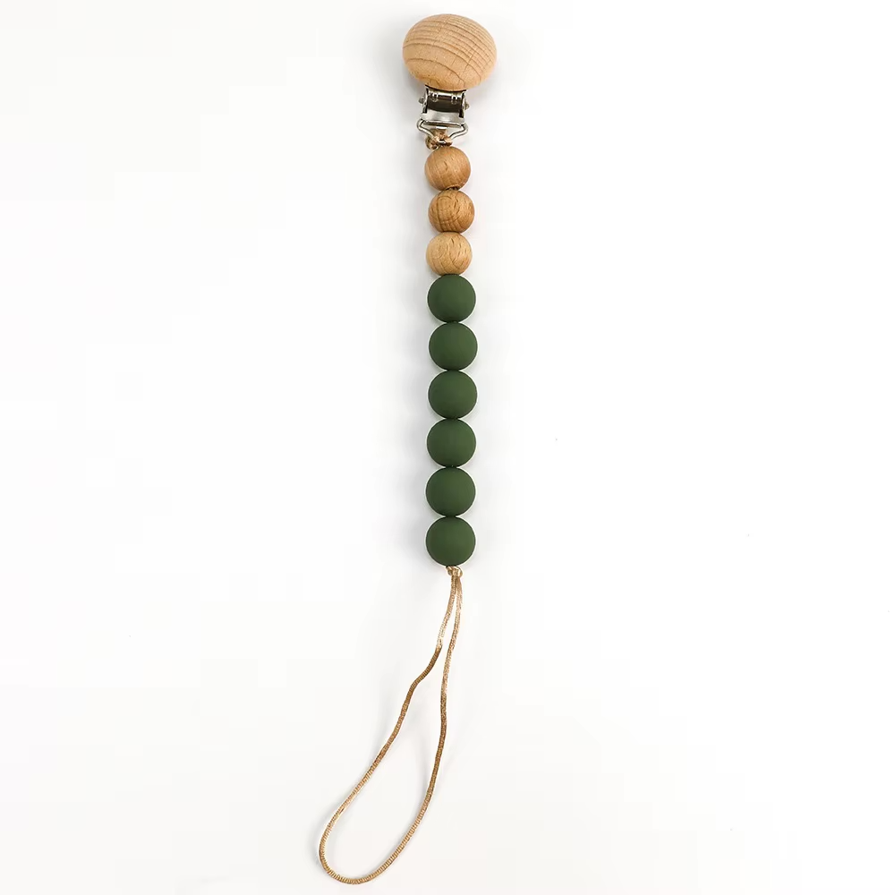 Wood + Silicone Pacifier Clips