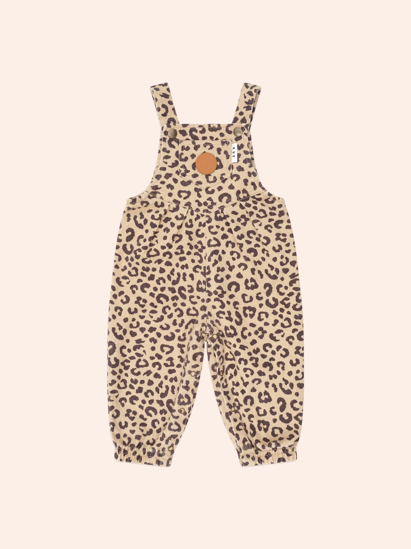 Leopard Print Denim Overalls | Huxbaby