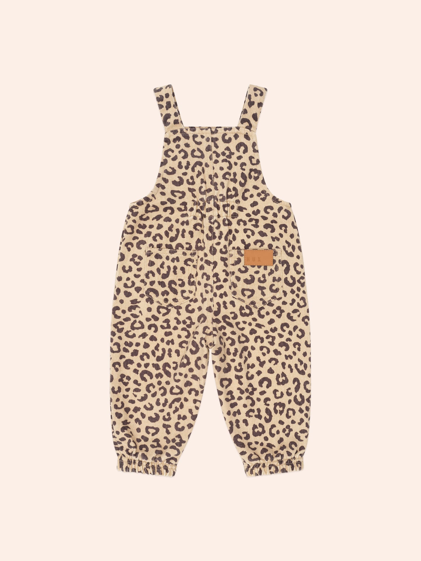 Leopard Print Denim Overalls | Huxbaby