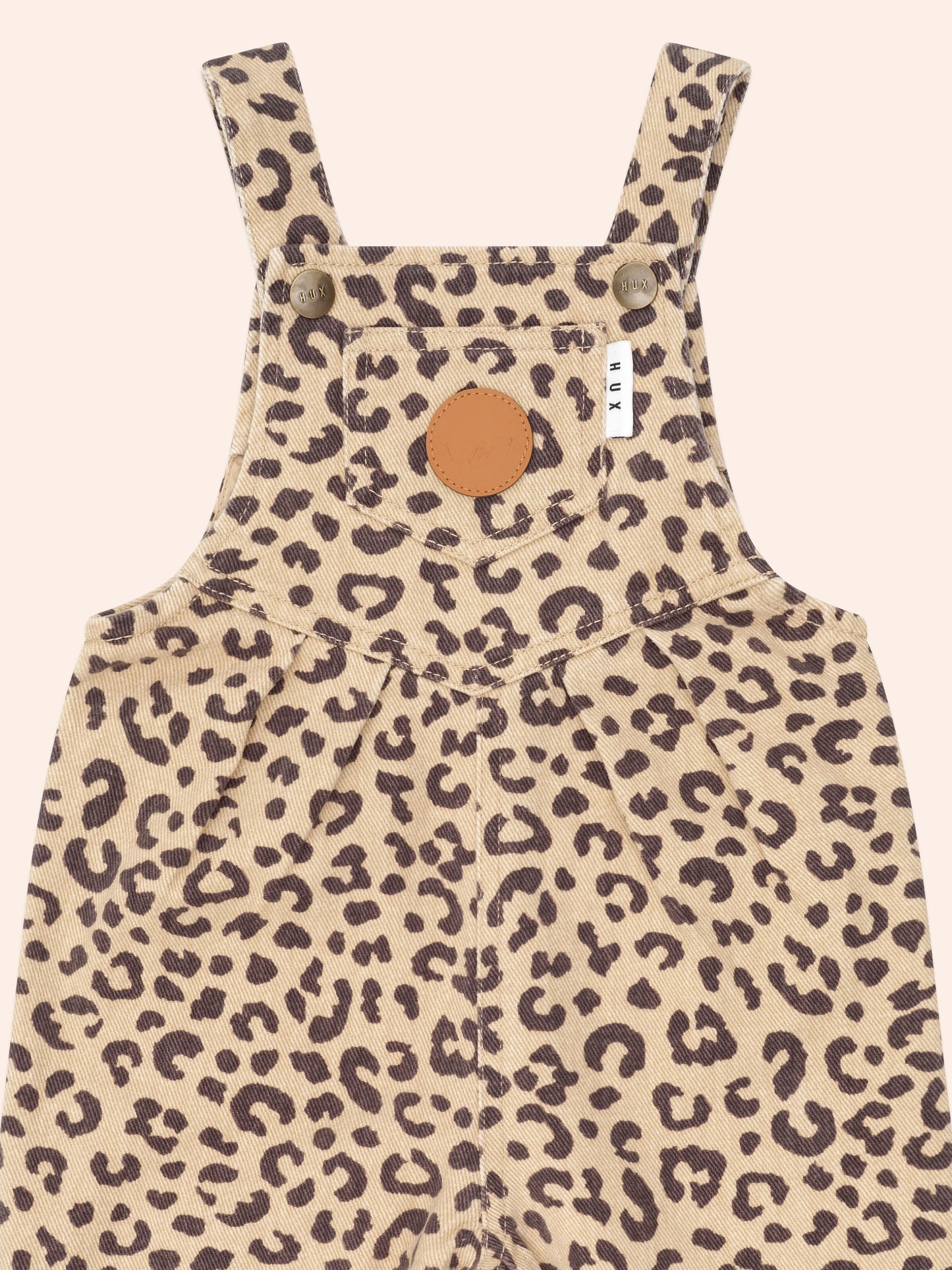 Leopard Print Denim Overalls | Huxbaby