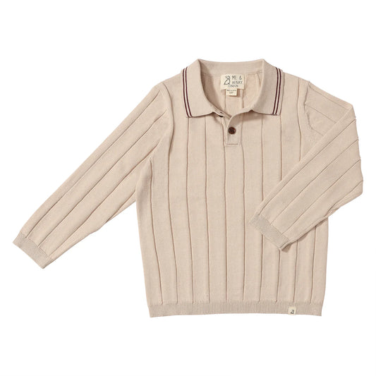 Jayden Beige Knit Polo | Me & Henry