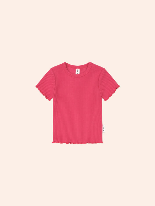 Cherry Rib Tee | Cherry | Huxbaby