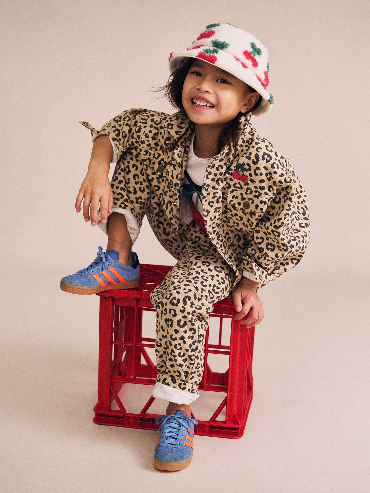Very Cherry Leopard Print Denim Jacket | Animal | Huxbaby