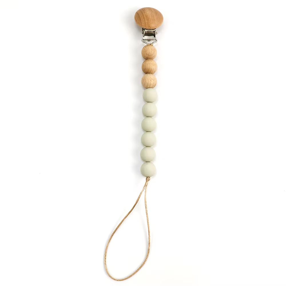 Wood + Silicone Pacifier Clips