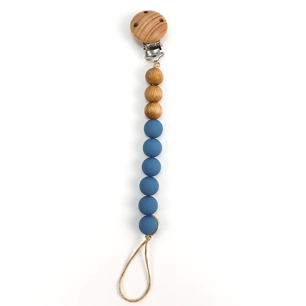 Wood + Silicone Pacifier Clips