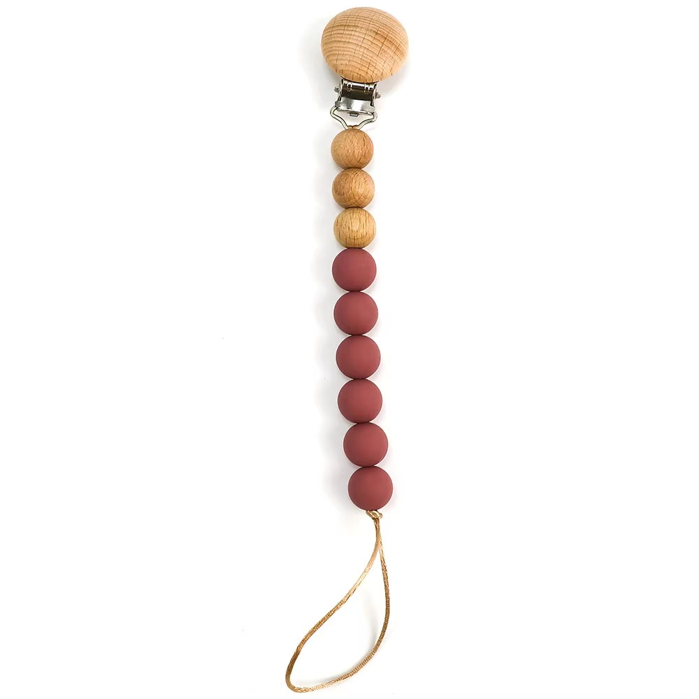 Wood + Silicone Pacifier Clips