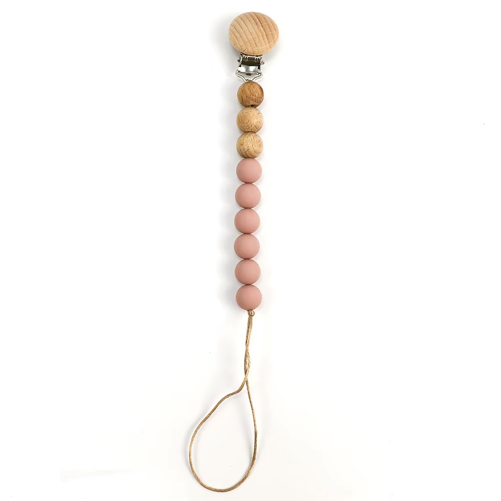 Wood + Silicone Pacifier Clips