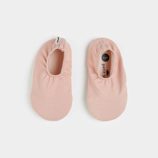 Rose Quartz Ribbed Swim Slippers | Petit Lem