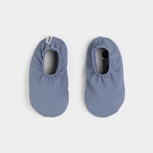 Faded Blue Ribbed Swim Slippers | Petit Lem