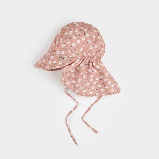 Ditsy Daisies Print Flap Hat | Petit Lem