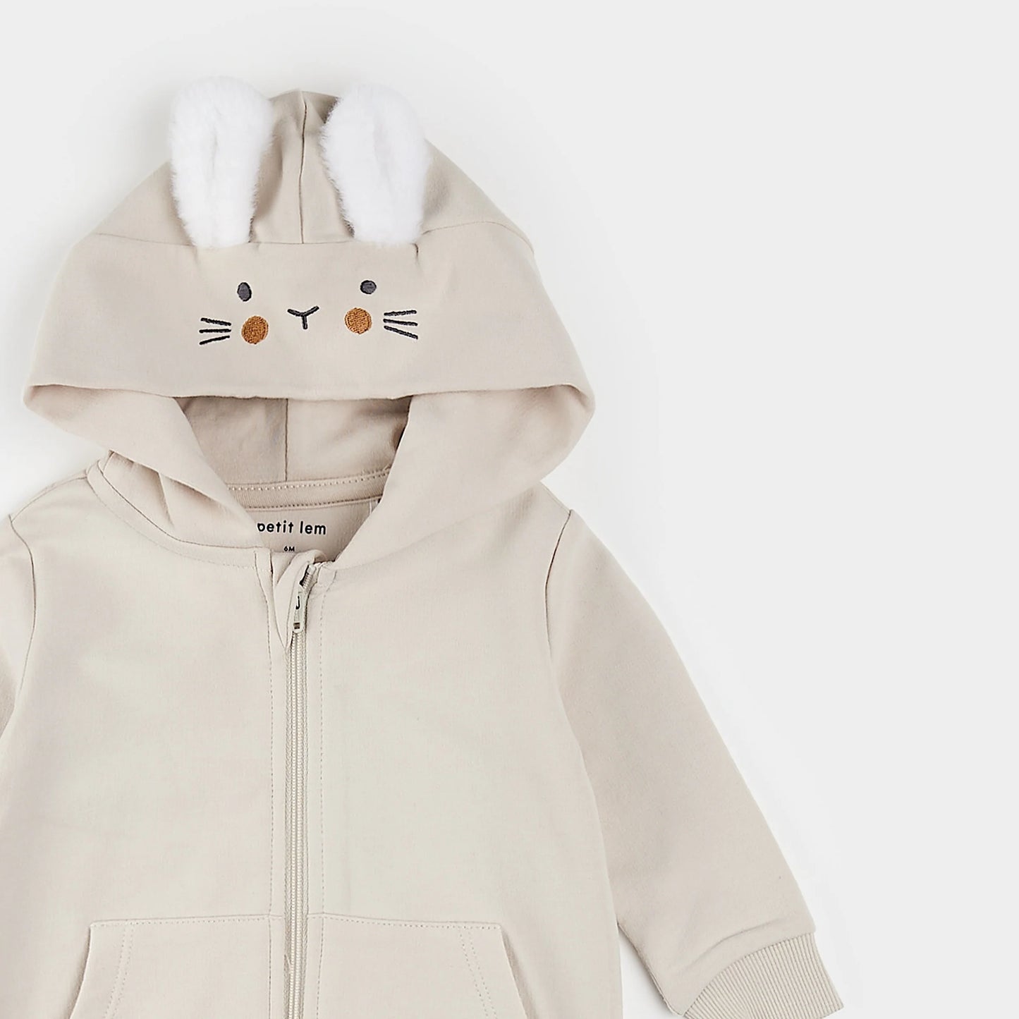 Hooded Bunny Crème Playsuit | Petit Lem