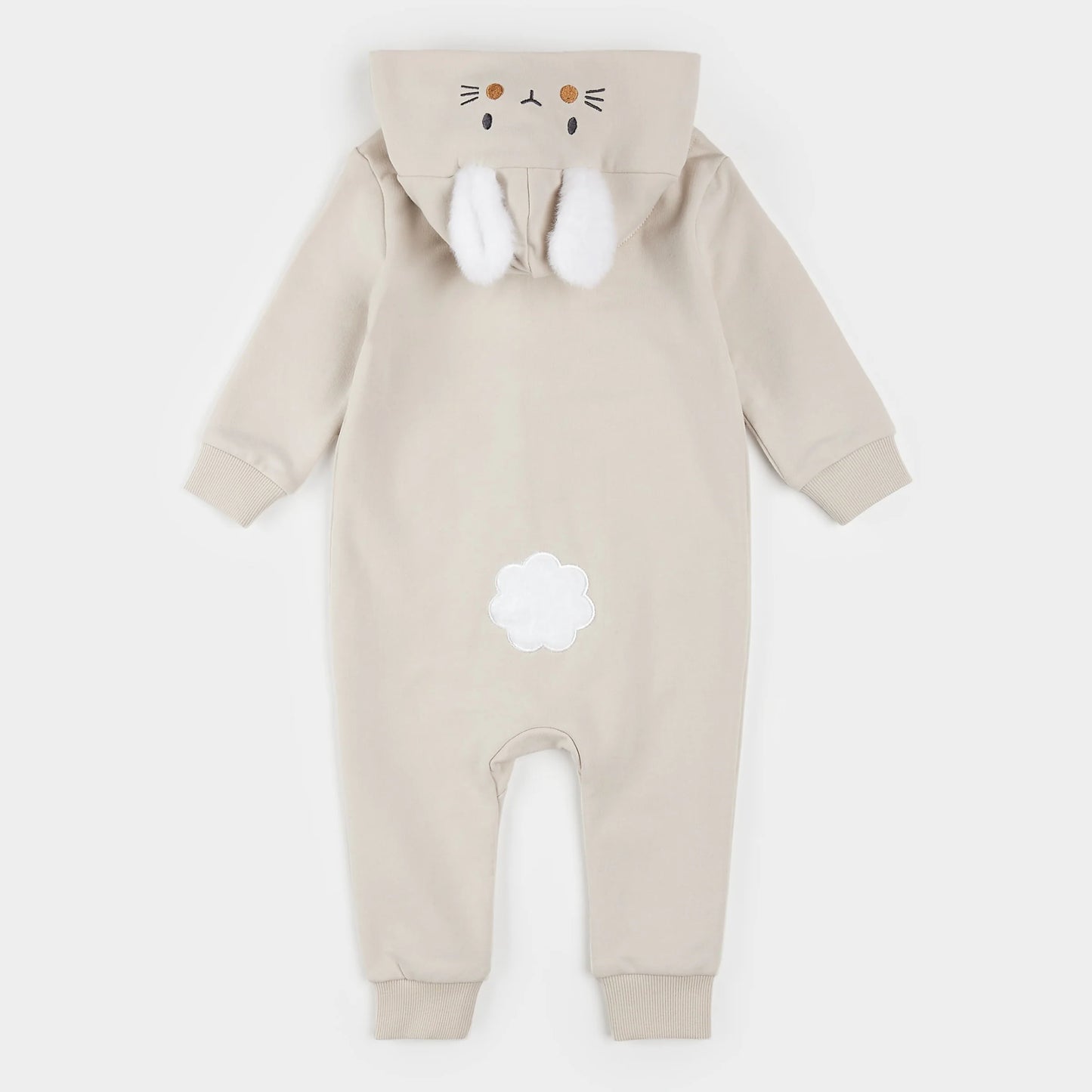 Hooded Bunny Crème Playsuit | Petit Lem