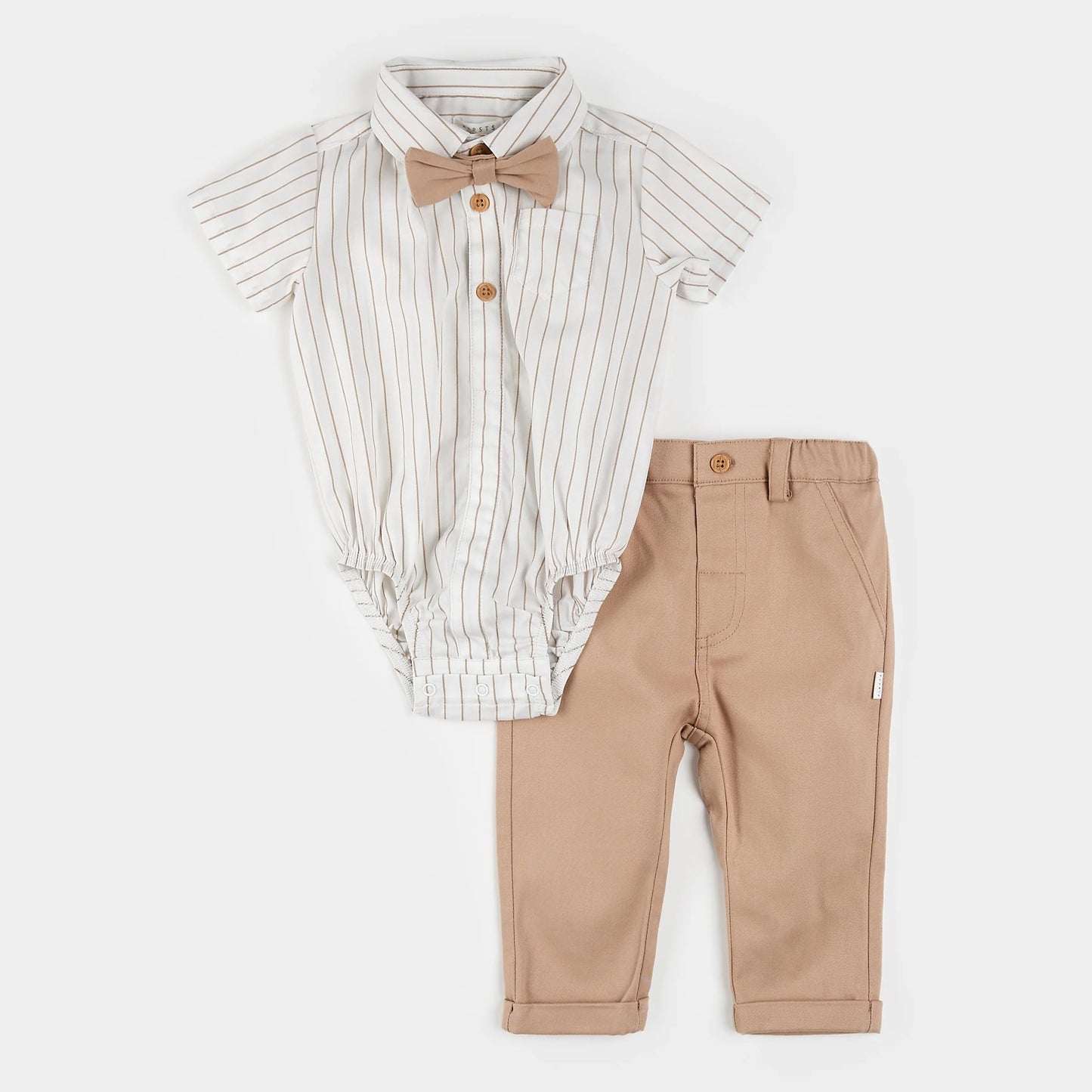 Striped Shirt and Pants 3pc Poplin Set | Petit Lem