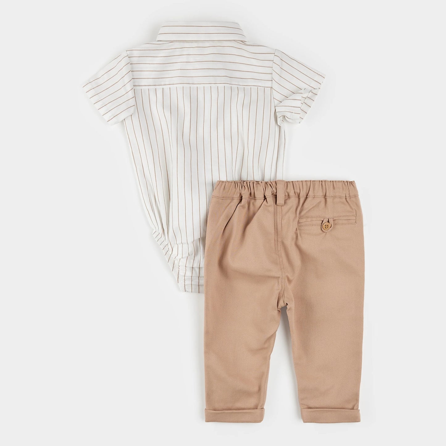 Striped Shirt and Pants 3pc Poplin Set | Petit Lem