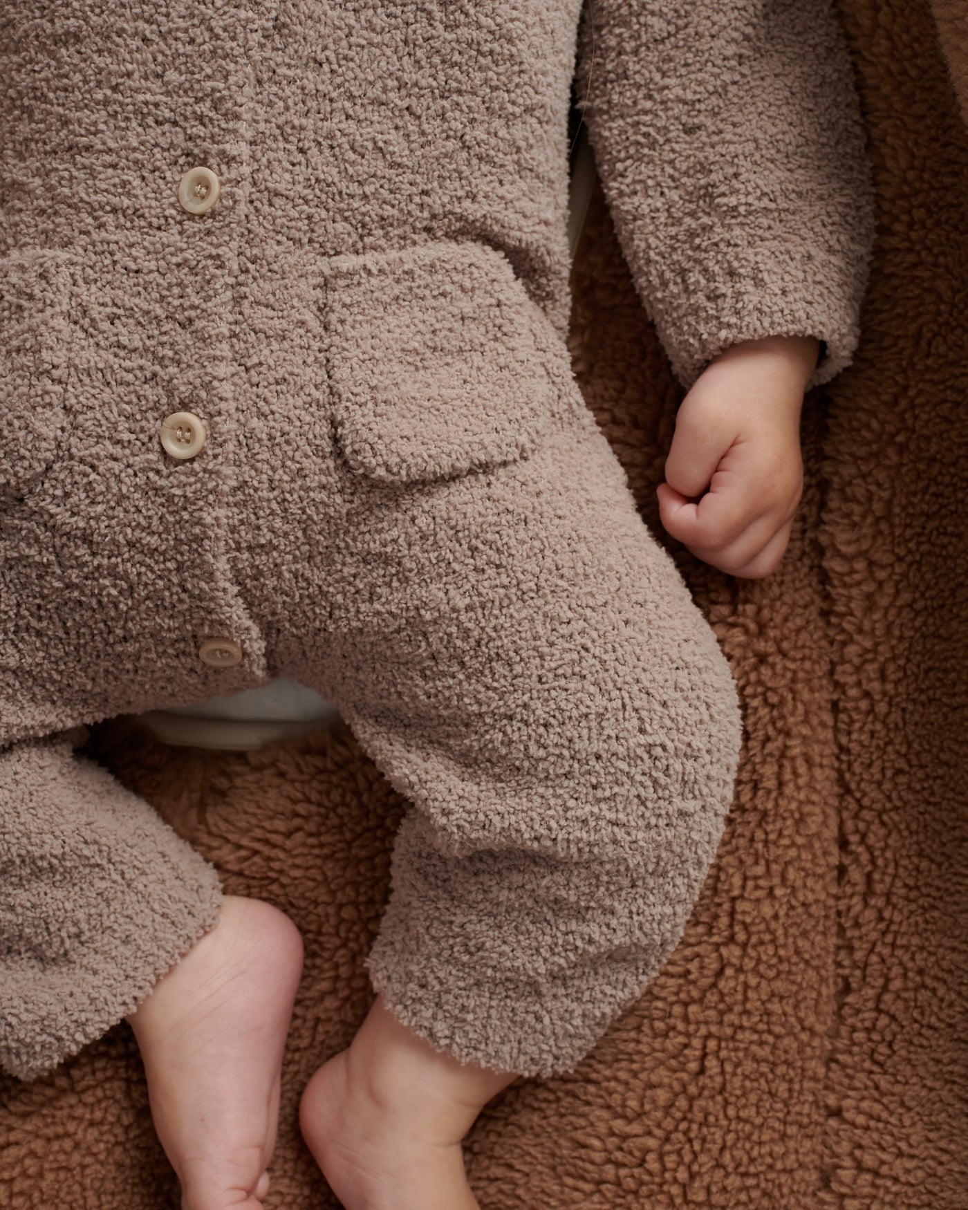 Long Sleeve Romper - Fuzzy | Taupe | 7AM