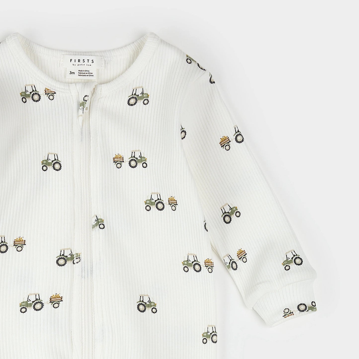 Footed Sleeper | Pear Picking Truck on Off-White | Petit Lem