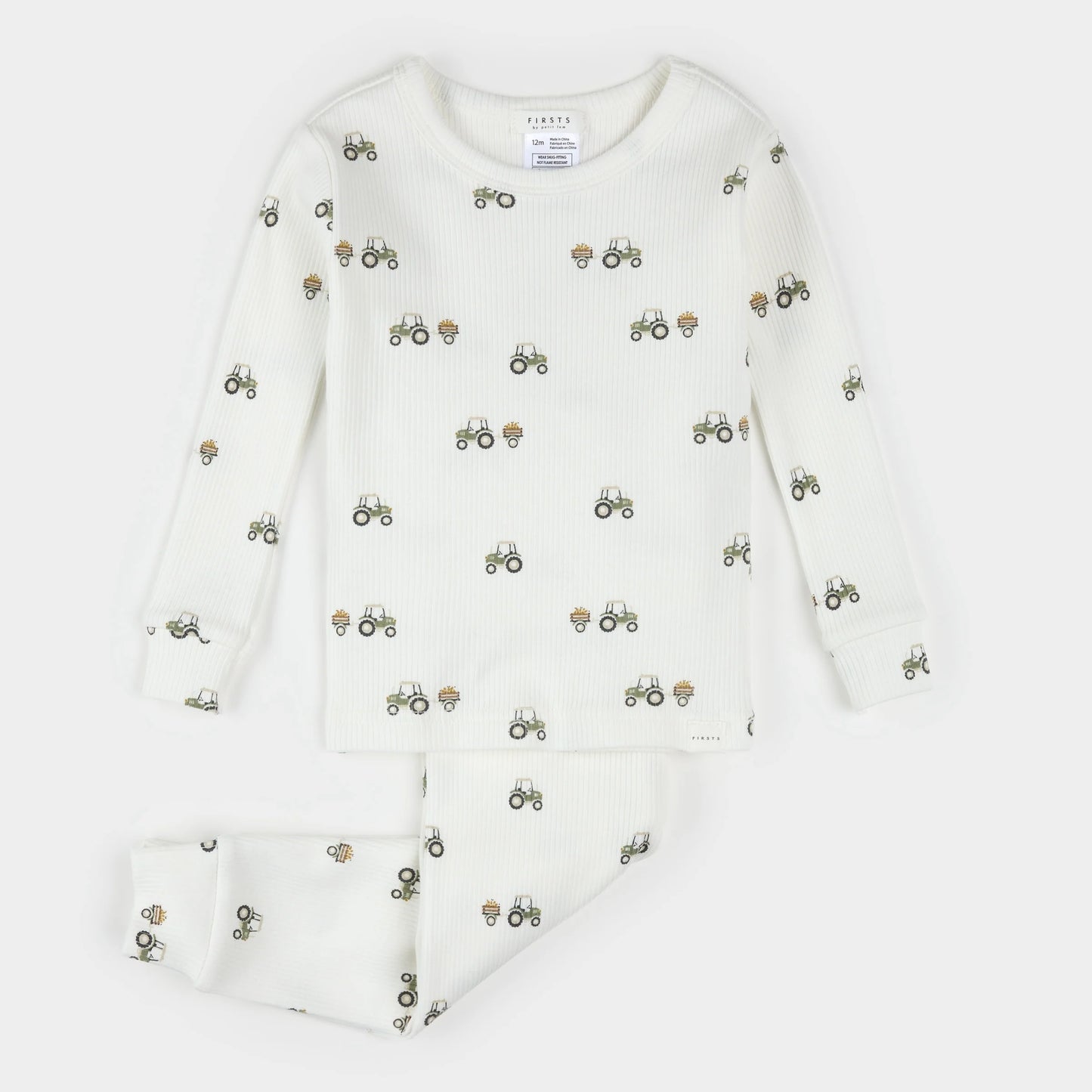 2pc PJ Set | Pear Picking Truck on Off-White | Petit Lem