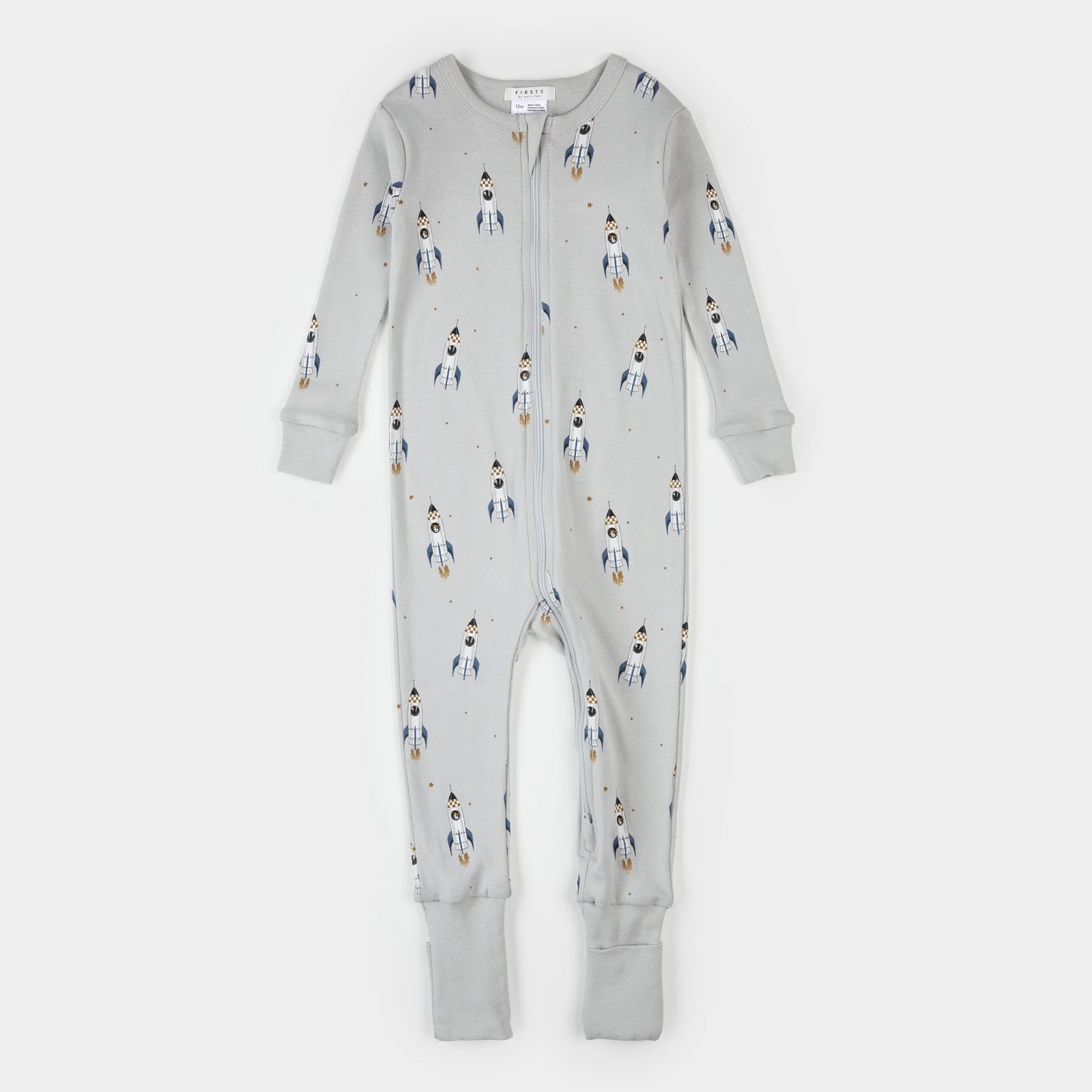 Rocket Print on Lunar Rock Convertible Sleeper | Petit Lem