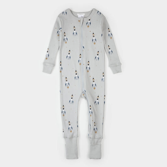 Rocket Print on Lunar Rock Convertible Sleeper | Petit Lem