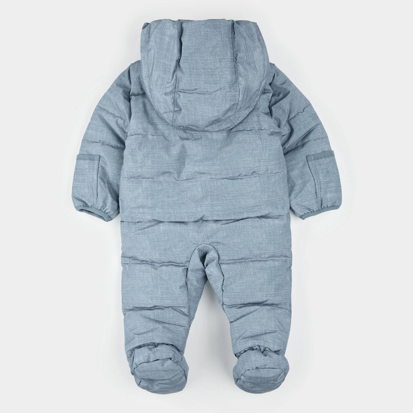 Hooded Baby Snowsuit | Dusty Blue | Petit Lem