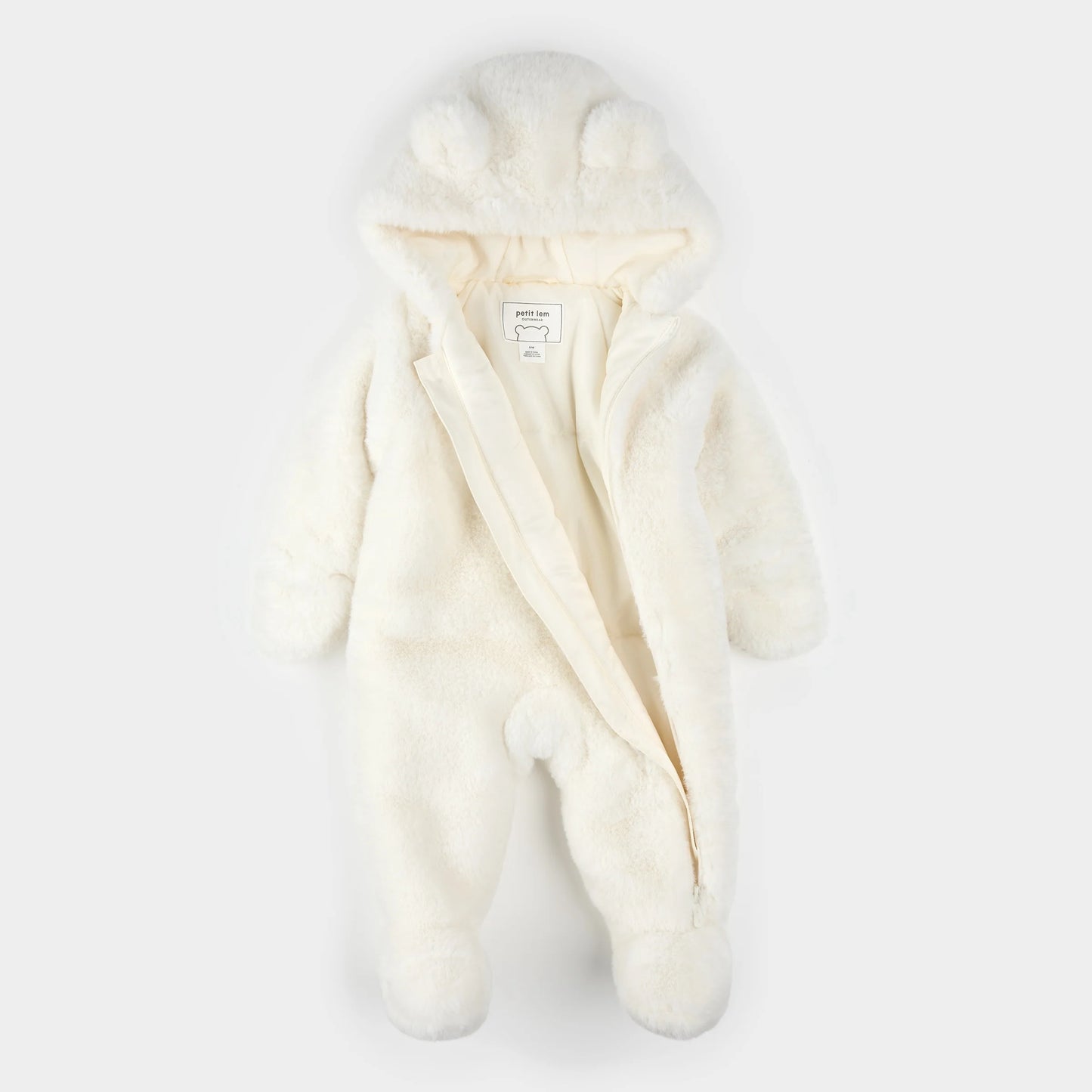 Plush Bear Playsuit | Off-White | Petit Lem