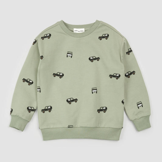 Off Roading Print on Sage Sweatshirt | Miles the Label