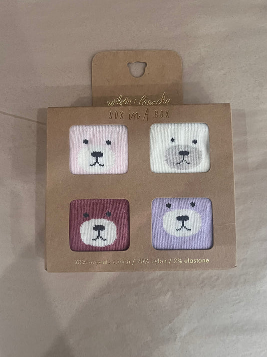 Organic 4 Pack Baby Socks | Plum, Strawberry Cream, Lilac, Buttermilk | Wilson + Frenchy