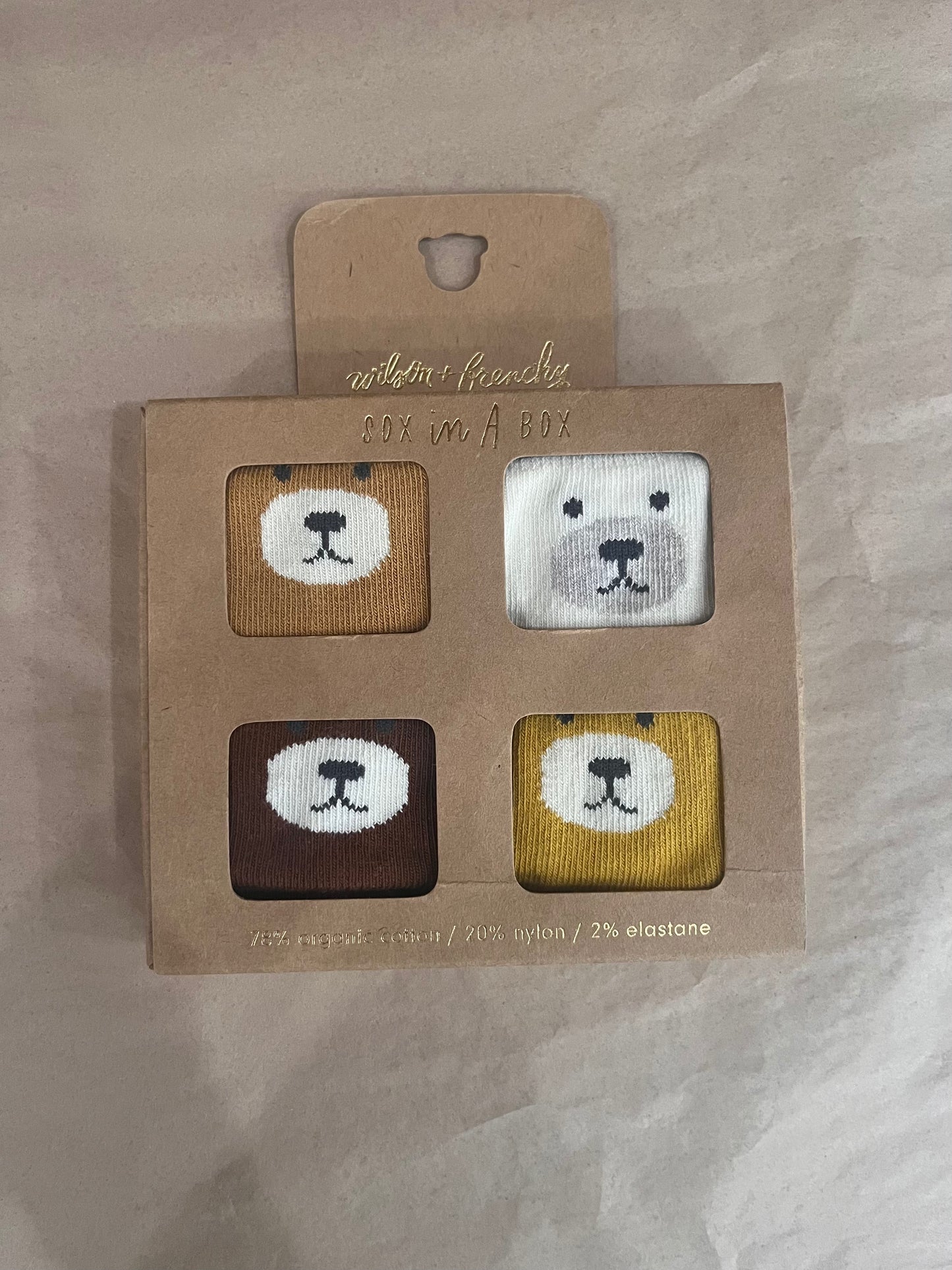 Organic 4 Pack Baby Socks | Ochre, Twig, Buttermilk, Nutmeg | Wilson + Frenchy