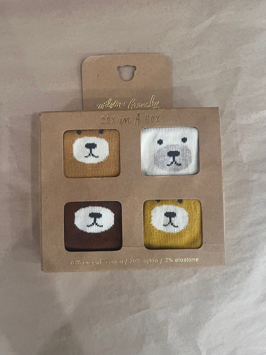 Organic 4 Pack Baby Socks | Ochre, Twig, Buttermilk, Nutmeg | Wilson + Frenchy