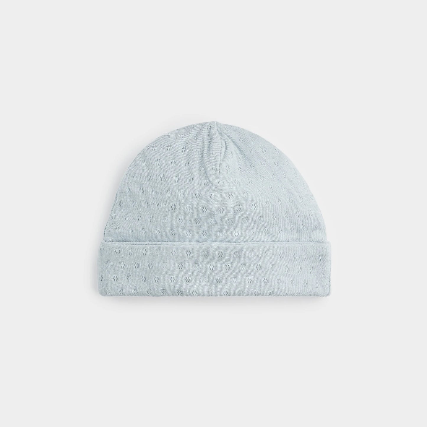 Sky Blue Pointelle Knit Hat | Petit Lem