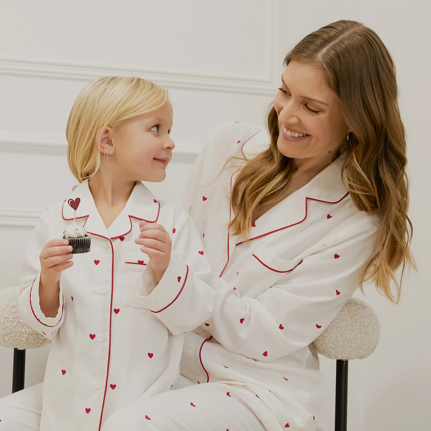 Small Hearts on Poplin PJ Set | Petit Lem