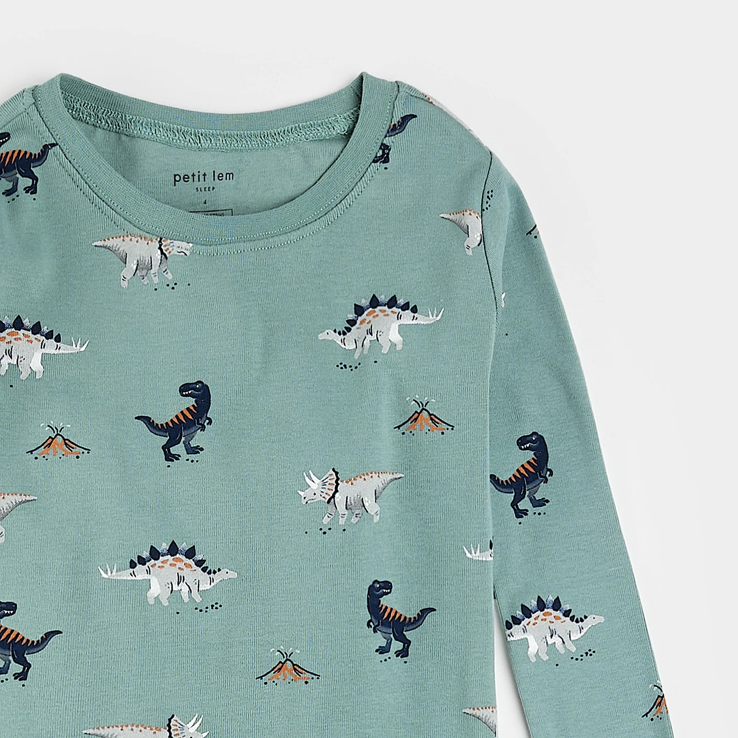 Dinosaur Print on Tidal Wave PJ Set | Petit Lem