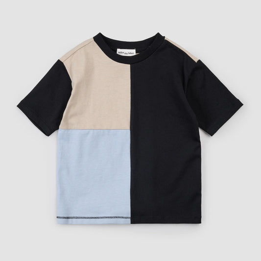 Colour Block T-Shirt & Shorts Set | Taupe | Miles The Label