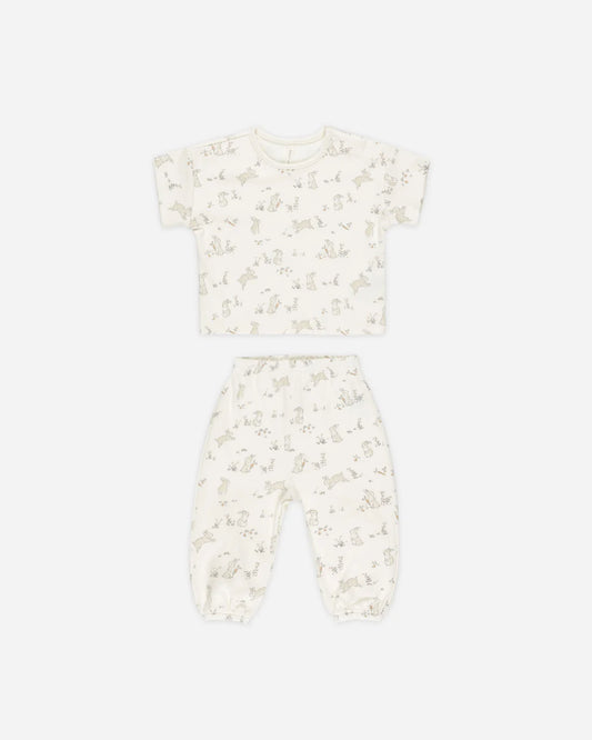 Jersey Tee + Pant Set | Bunnies | Quincy Mae