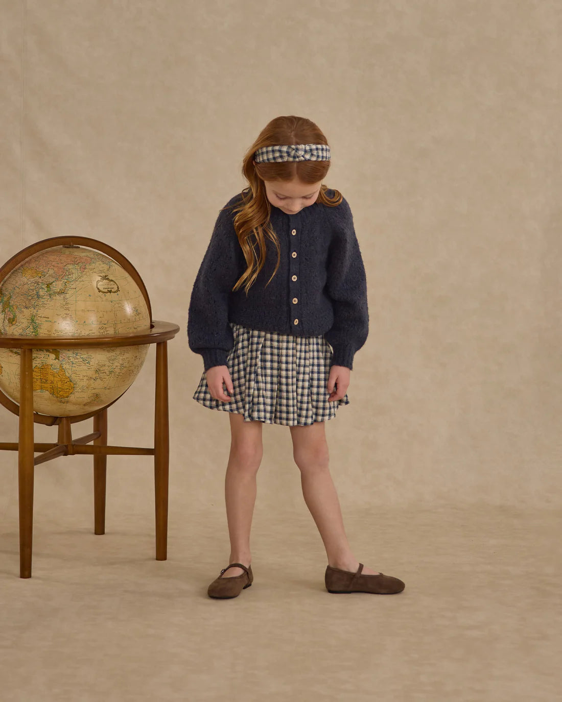 Pleated Mini Skirt | Navy Check | Rylee & Cru