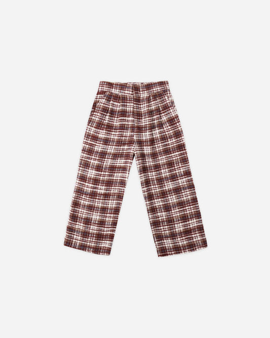 Brooklyn Trouser | Burgundy Plaid | Rylee & Cru