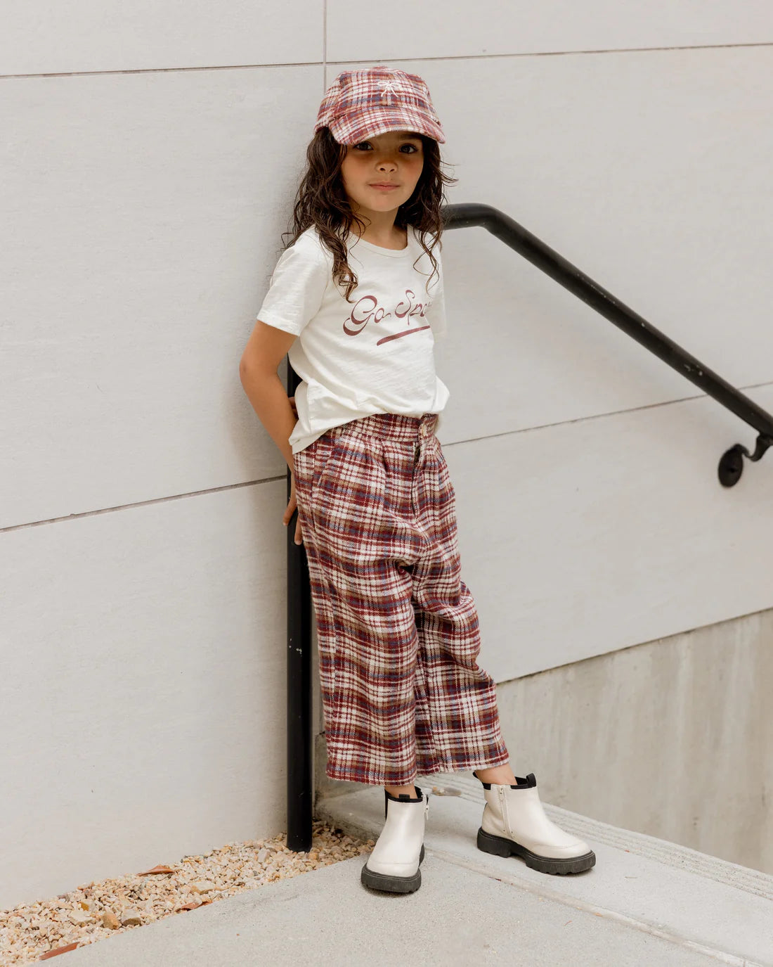 Brooklyn Trouser | Burgundy Plaid | Rylee & Cru