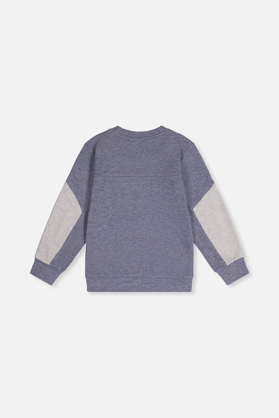 Colorblock Brushed Jersey with Chest Pocket | Blue-Grey | Deux Par Deux