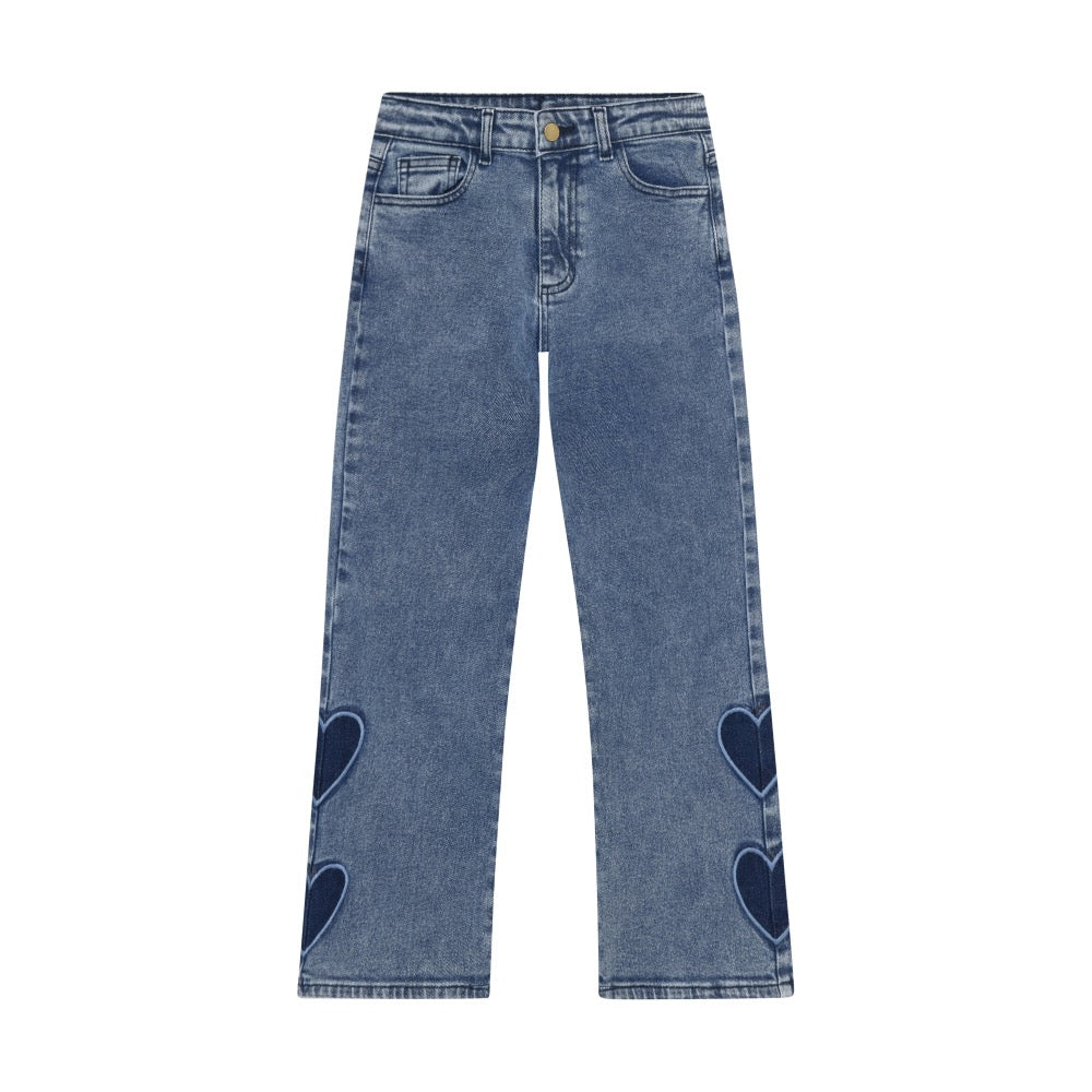 Girls Wide Jeans | Hearts | Minymo