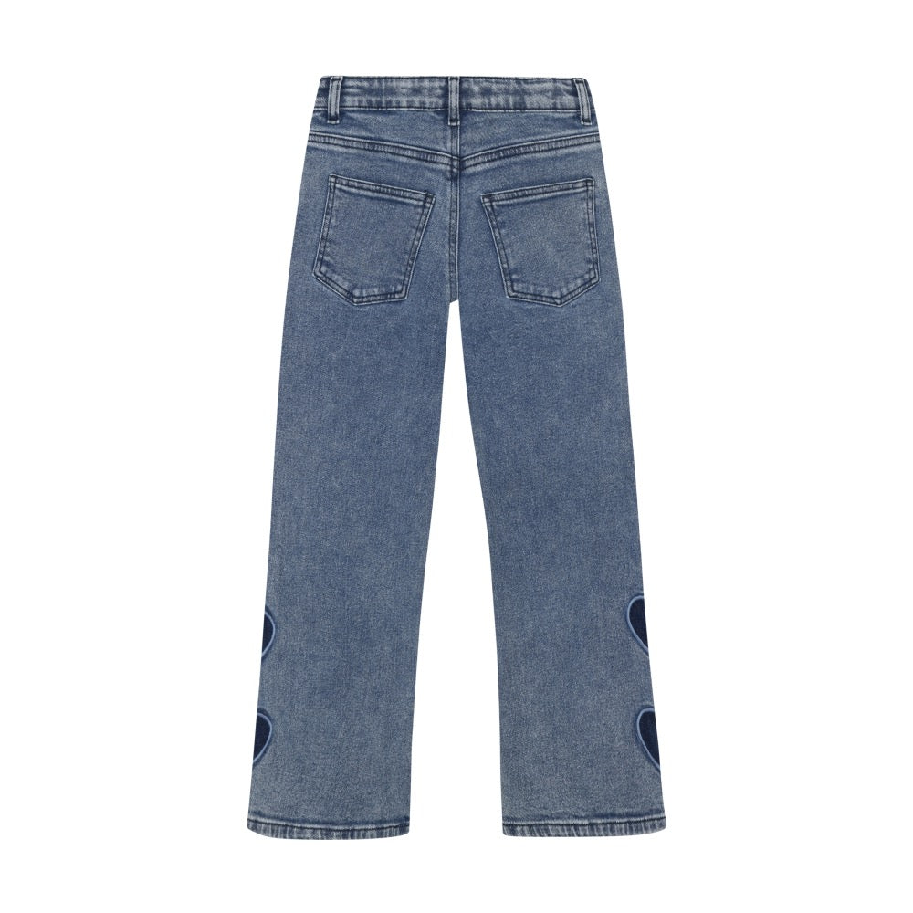 Girls Wide Jeans | Hearts | Minymo