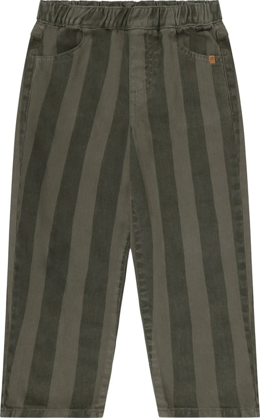 Twill Pants | Green Stripe | Minymo