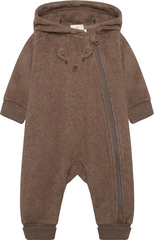 Baby Bear Fleece Jumpsuit | Brown | Minymo