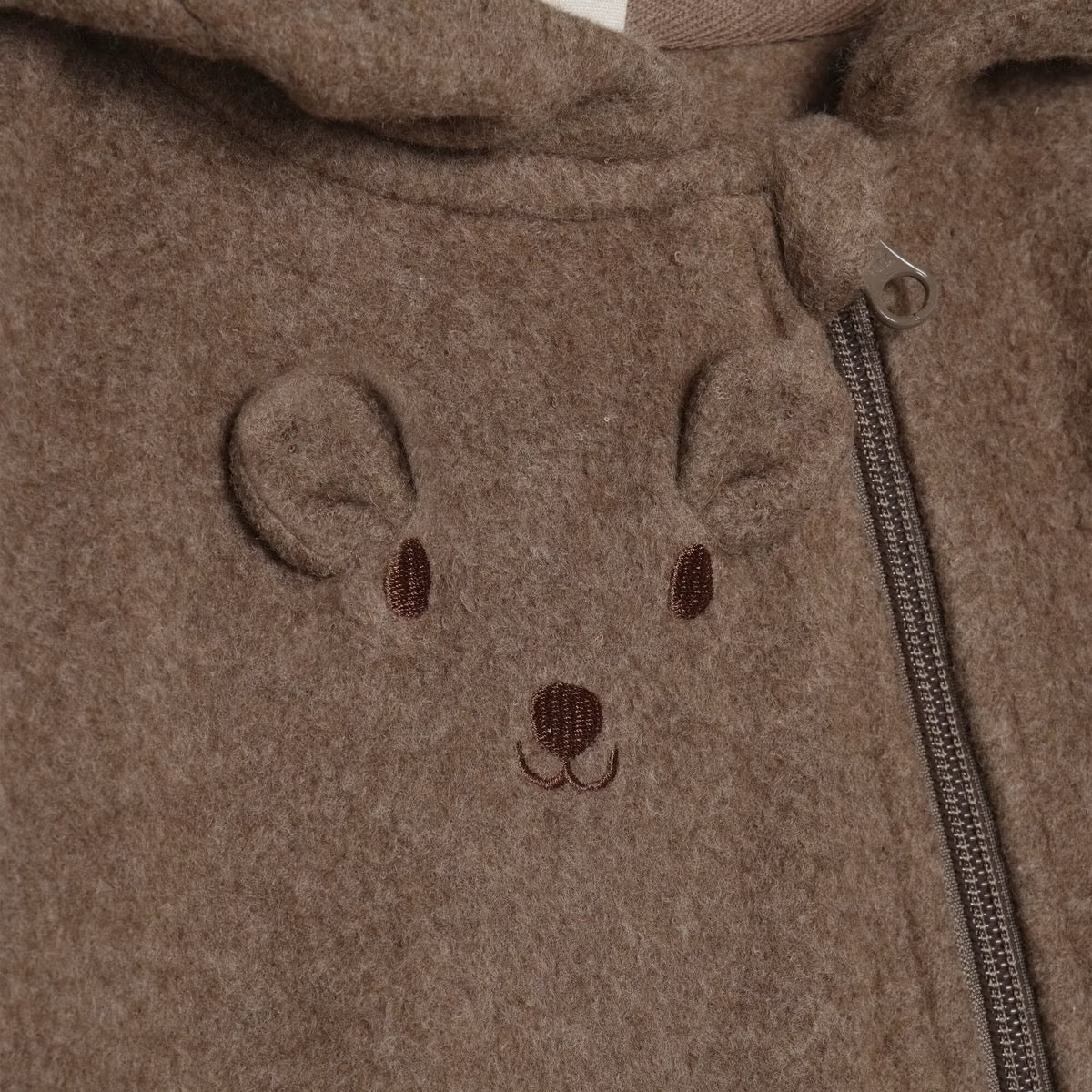 Baby Bear Fleece Jumpsuit | Brown | Minymo