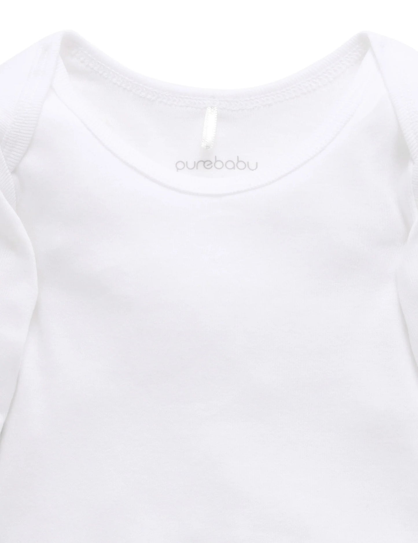 Easy Neck Long Sleeve Bodysuit (2-Pack) | White | Purebaby