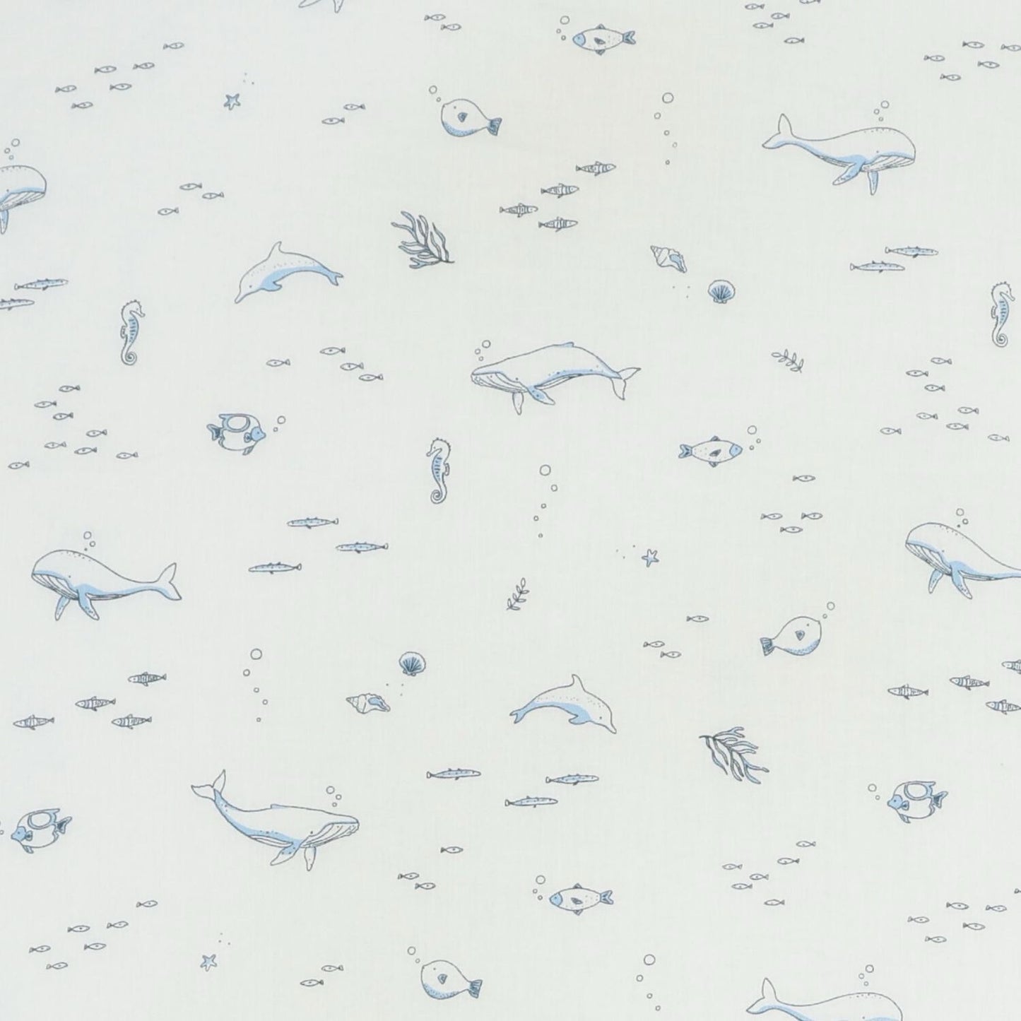 White & Blue Marine Animals Muslins (2-Pack) | Purebaby