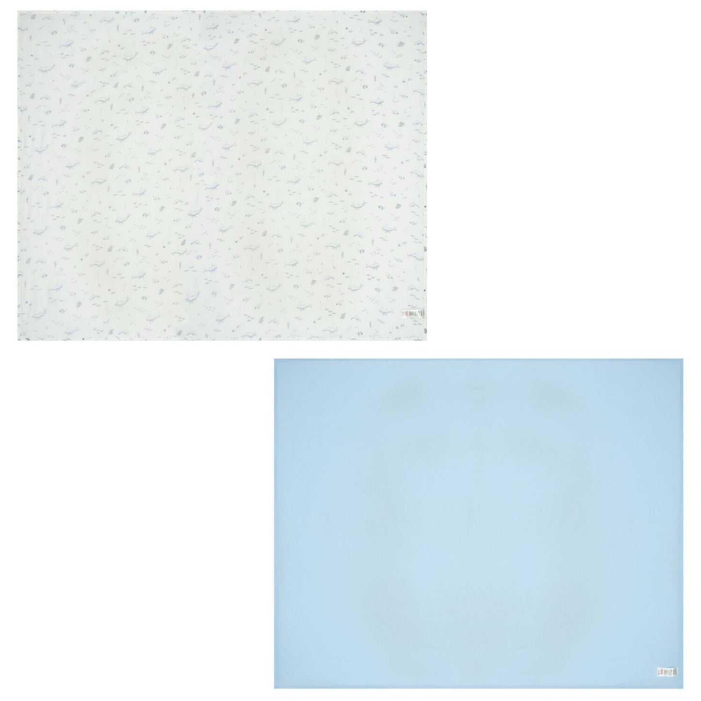 White & Blue Marine Animals Muslins (2-Pack) | Purebaby