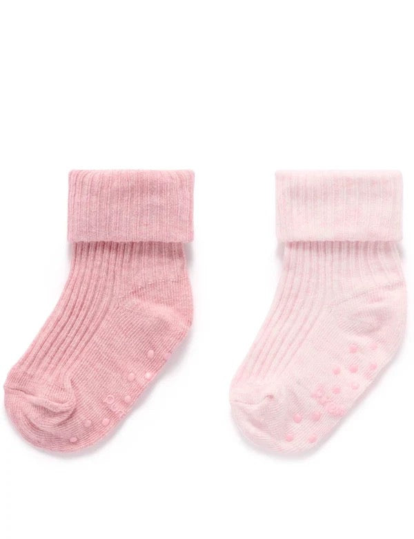 Ribbed Socks (3-Pack) | Pink | Purebaby