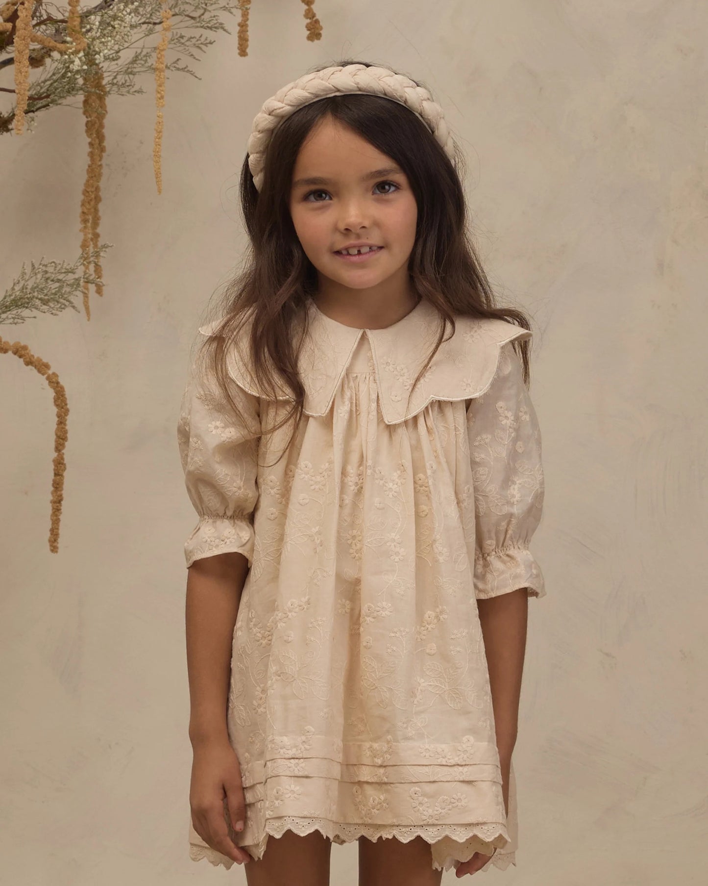 Braided Headband | Embroidered Floral | Noralee