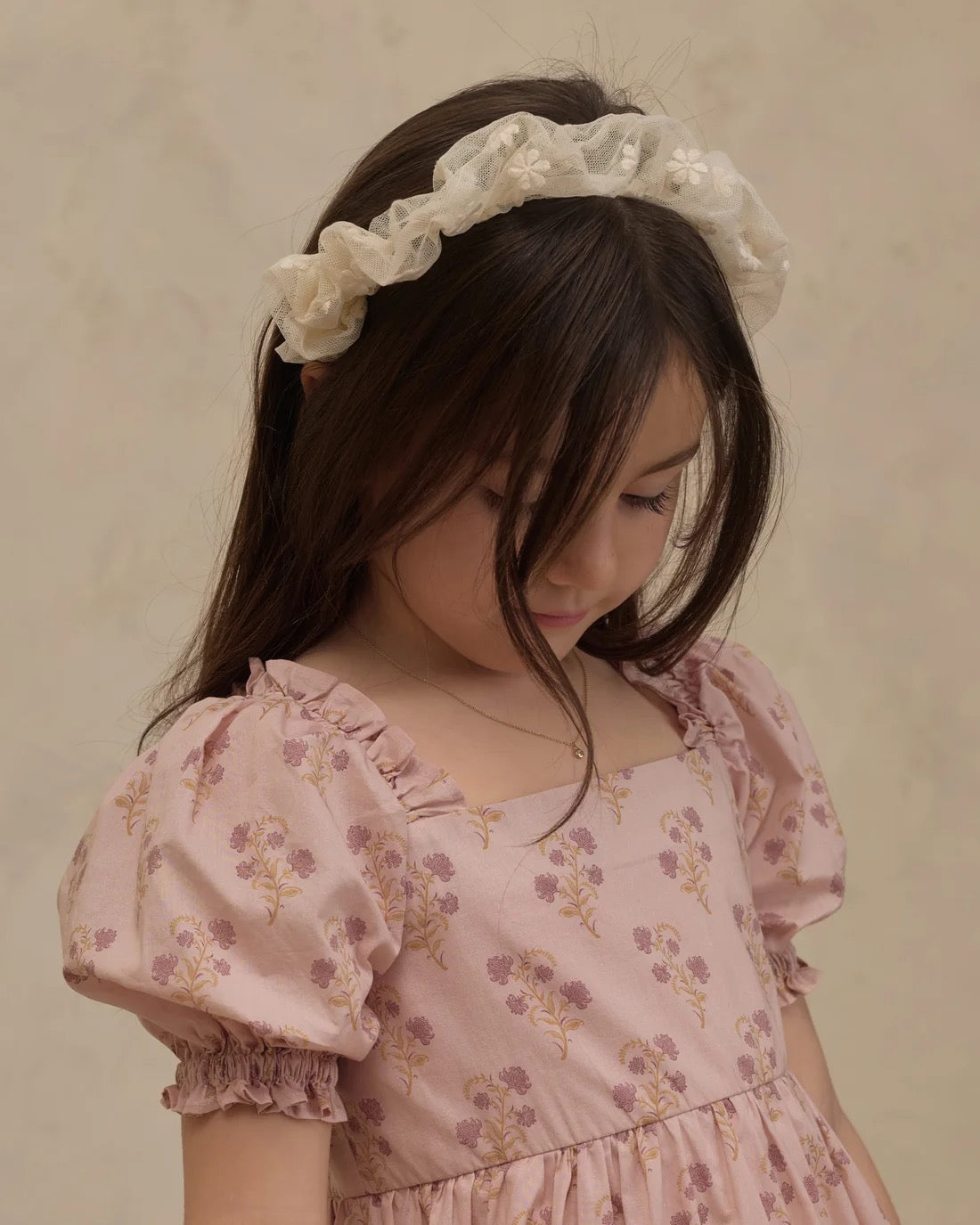 Gathered Headband | Embroidered Daisy | Noralee