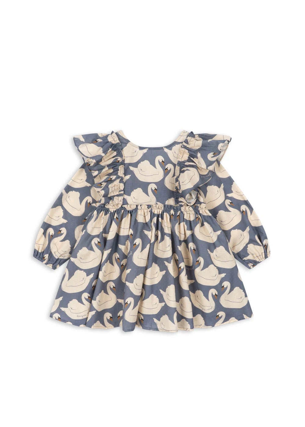 Evia Long Sleeve Bow Dress | Swans | Kong's Sloejd